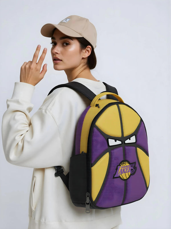 LUXURY LEATHER LA LAKERS x THE ENEMY OFFICIAL NBA LAB TEAM BACKPACK