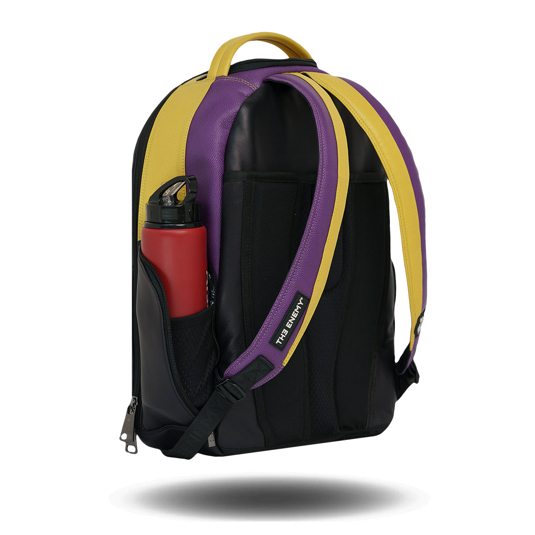 LUXURY LEATHER LA LAKERS x THE ENEMY OFFICIAL NBA LAB TEAM BACKPACK
